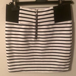 Charlotte Russe striped black and white skirt